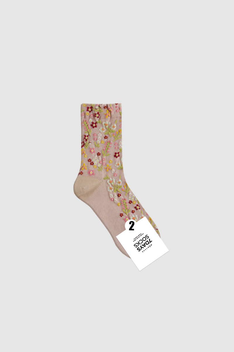 Women's Crew Harga Garden Flower Socks - Purpose + Passion Boutique