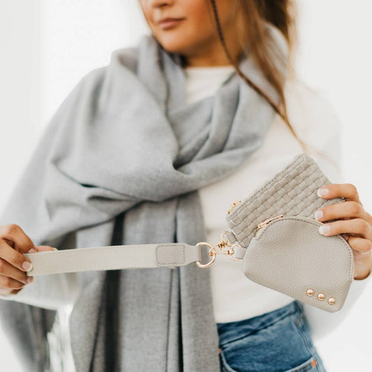 Wonderlust Woven Dual Pouch Wristlet  - Purpose + Passion Boutique