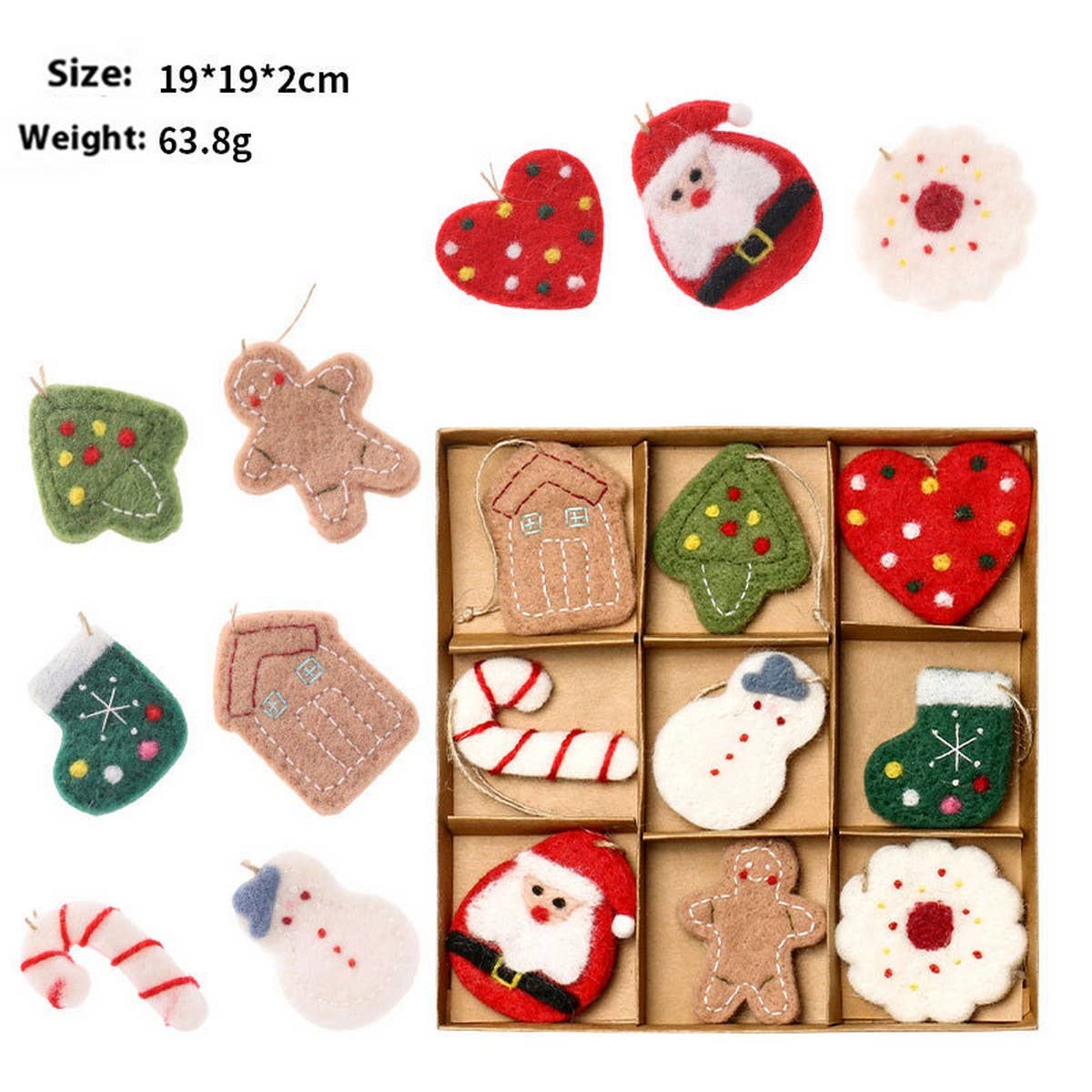 Wool Felt Christmas Ornament (9pc) - Purpose + Passion Boutique