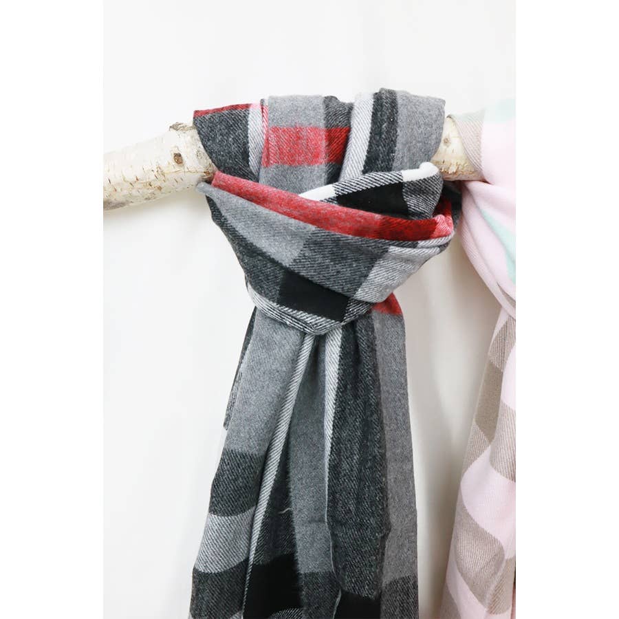 Wool Plaid Cashmere Scarf With Tassel - Purpose + Passion Boutique