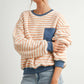 Yellow / Blue Striped Oversized Crewneck Long Sleeve Sweater - Purpose + Passion Boutique