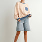 Yellow / Blue Striped Oversized Crewneck Long Sleeve Sweater - Purpose + Passion Boutique