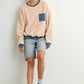 Yellow / Blue Striped Oversized Crewneck Long Sleeve Sweater - Purpose + Passion Boutique