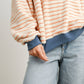 Yellow / Blue Striped Oversized Crewneck Long Sleeve Sweater - Purpose + Passion Boutique