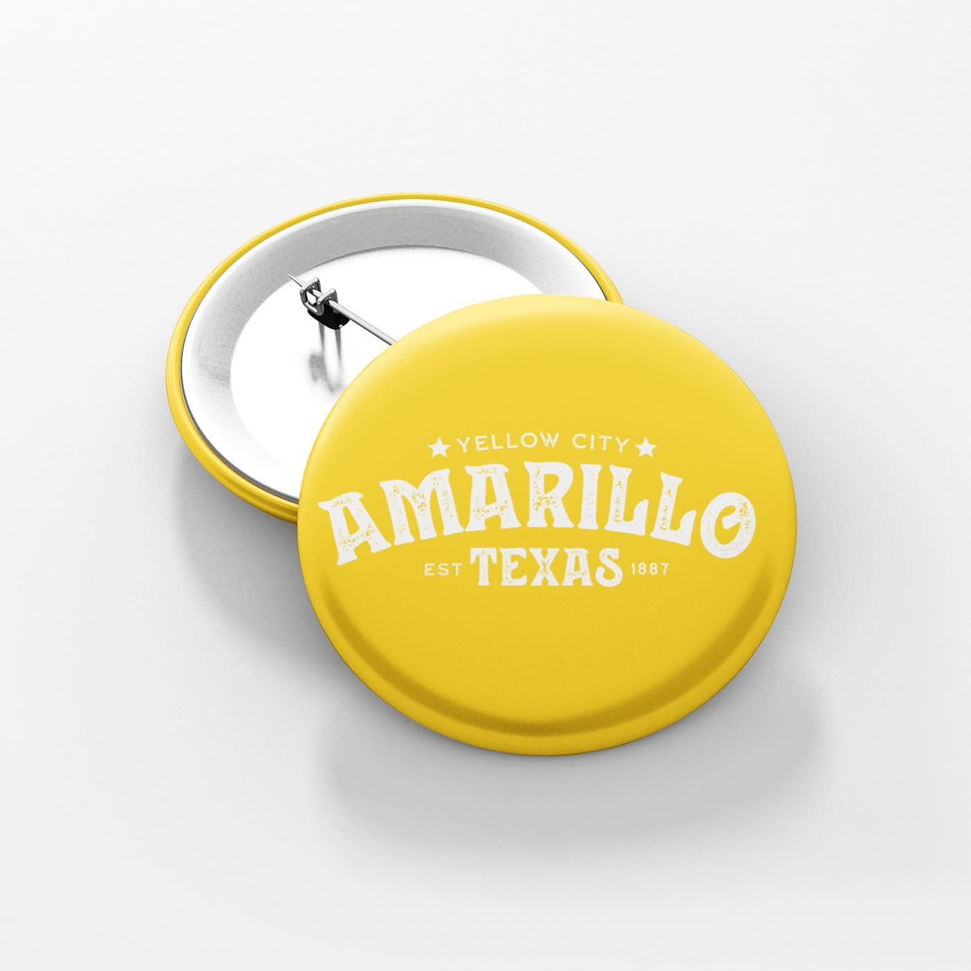 Yellow City Amarillo Texas Button - Purpose + Passion Boutique