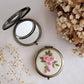 Yellow Daisies Floral Embroidered Compact Mirror - Purpose + Passion Boutique