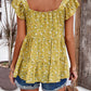 Yellow Floral Square - Neck Top - Purpose + Passion Boutique