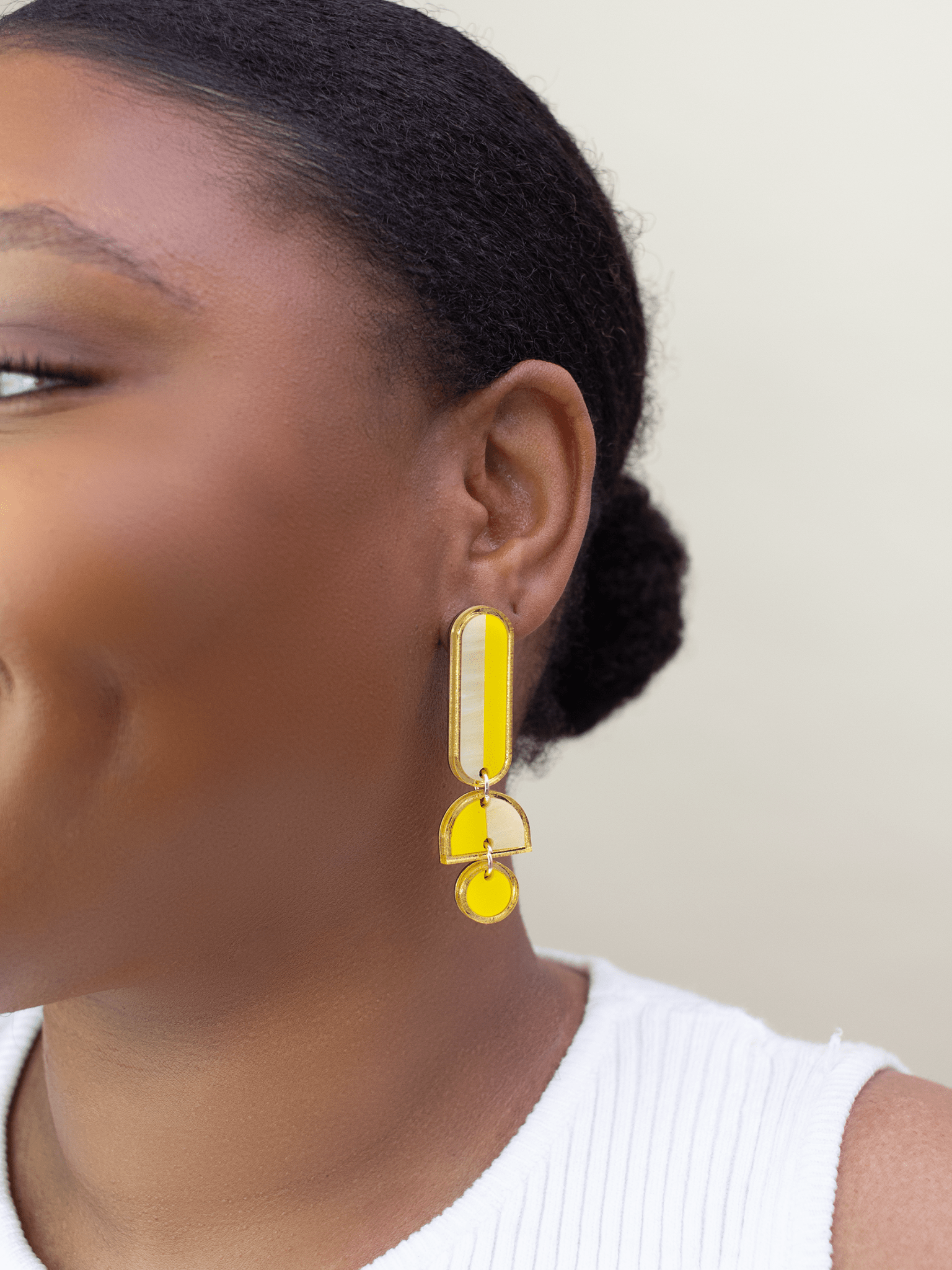 Yellow Gold Colorful Bold Dangle Statement Earrings - Purpose + Passion Boutique