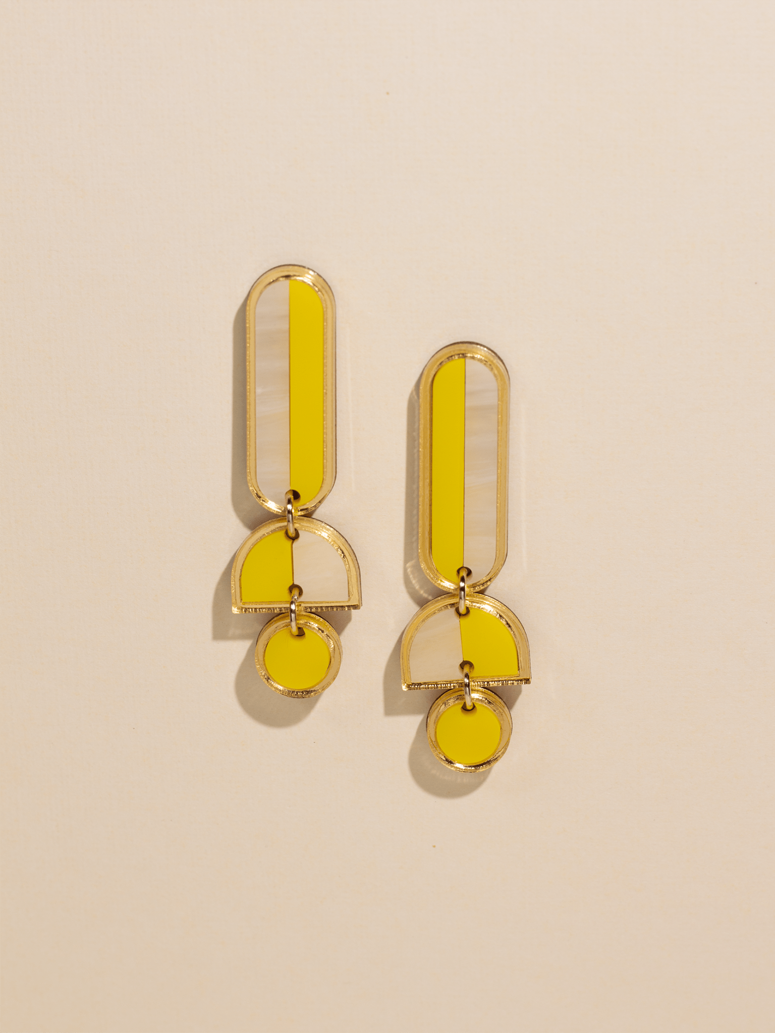 Yellow Gold Colorful Bold Dangle Statement Earrings - Purpose + Passion Boutique