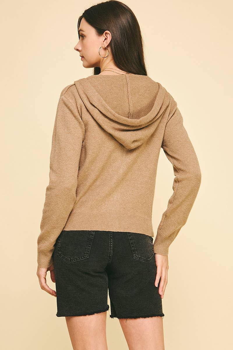 Zip Up Hoodie Cardigan Sweater - Purpose + Passion Boutique