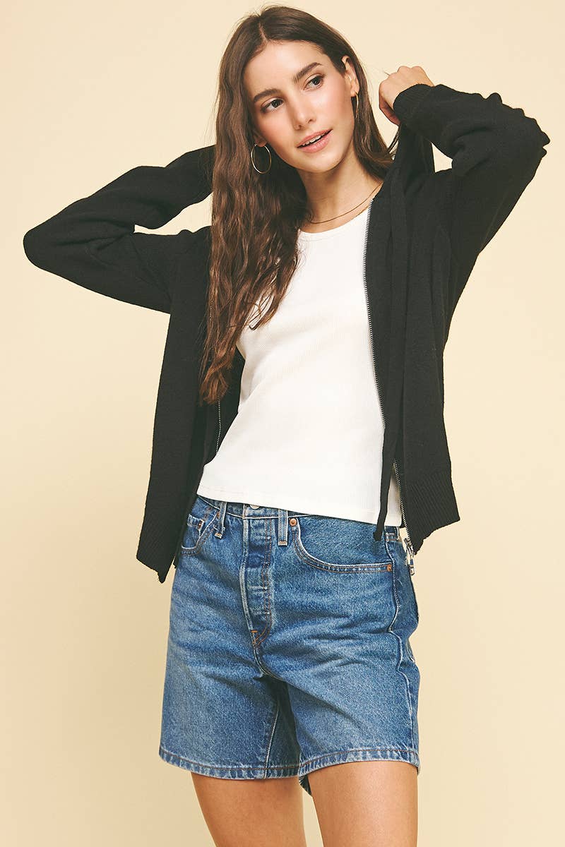 Zip Up Hoodie Cardigan Sweater - Purpose + Passion Boutique