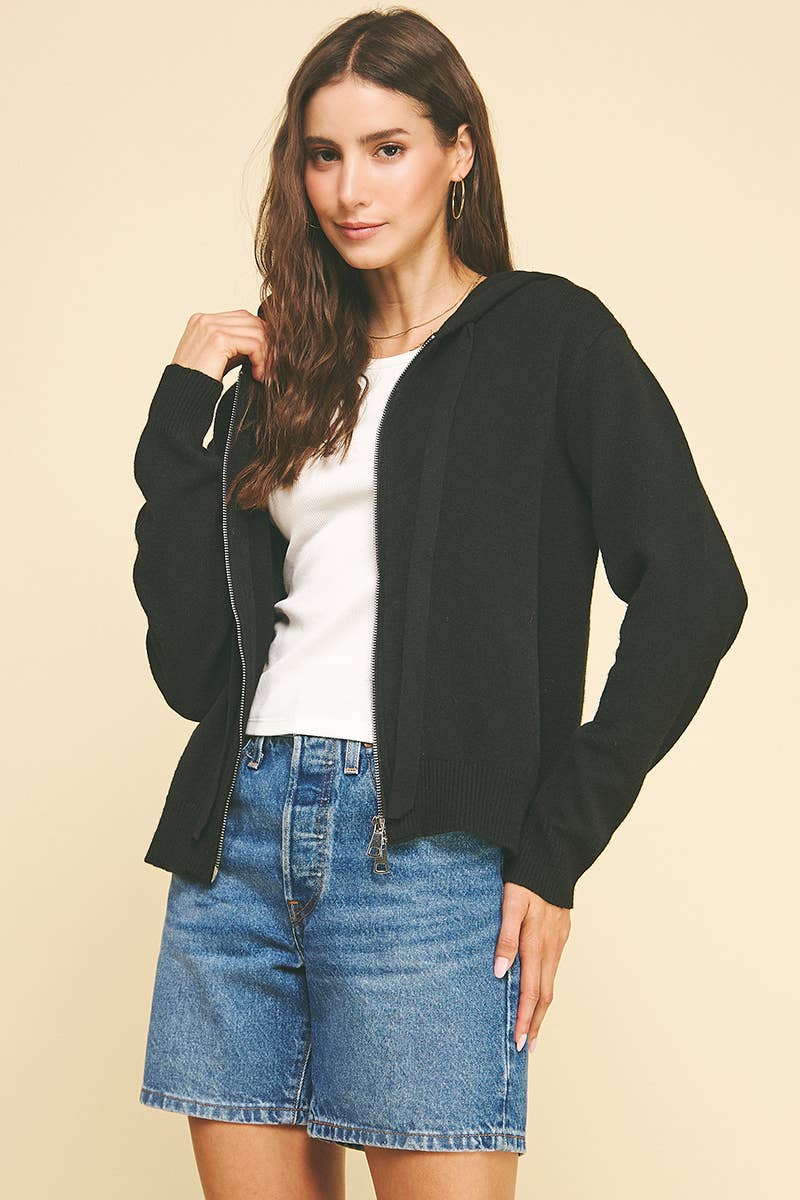 Zip Up Hoodie Cardigan Sweater - Purpose + Passion Boutique
