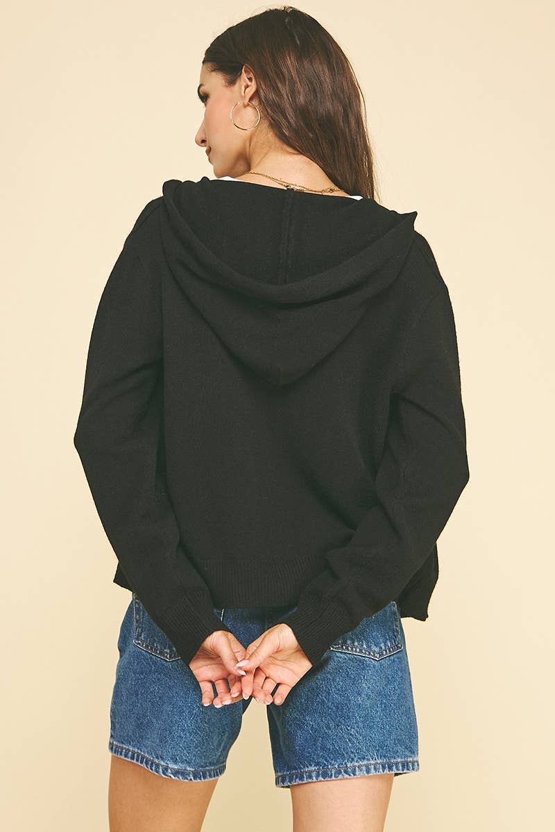 Zip Up Hoodie Cardigan Sweater - Purpose + Passion Boutique