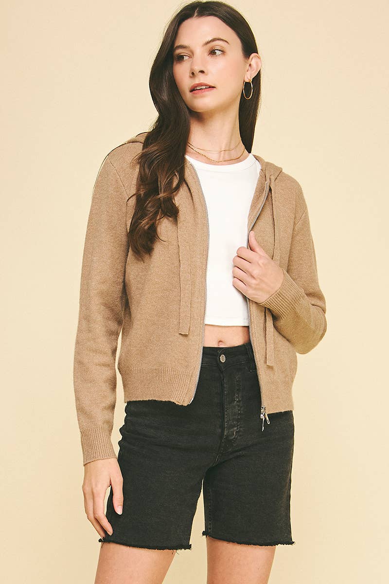 Zip Up Hoodie Cardigan Sweater - Purpose + Passion Boutique