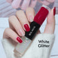 Double Nail Polish-Red + White Glitter