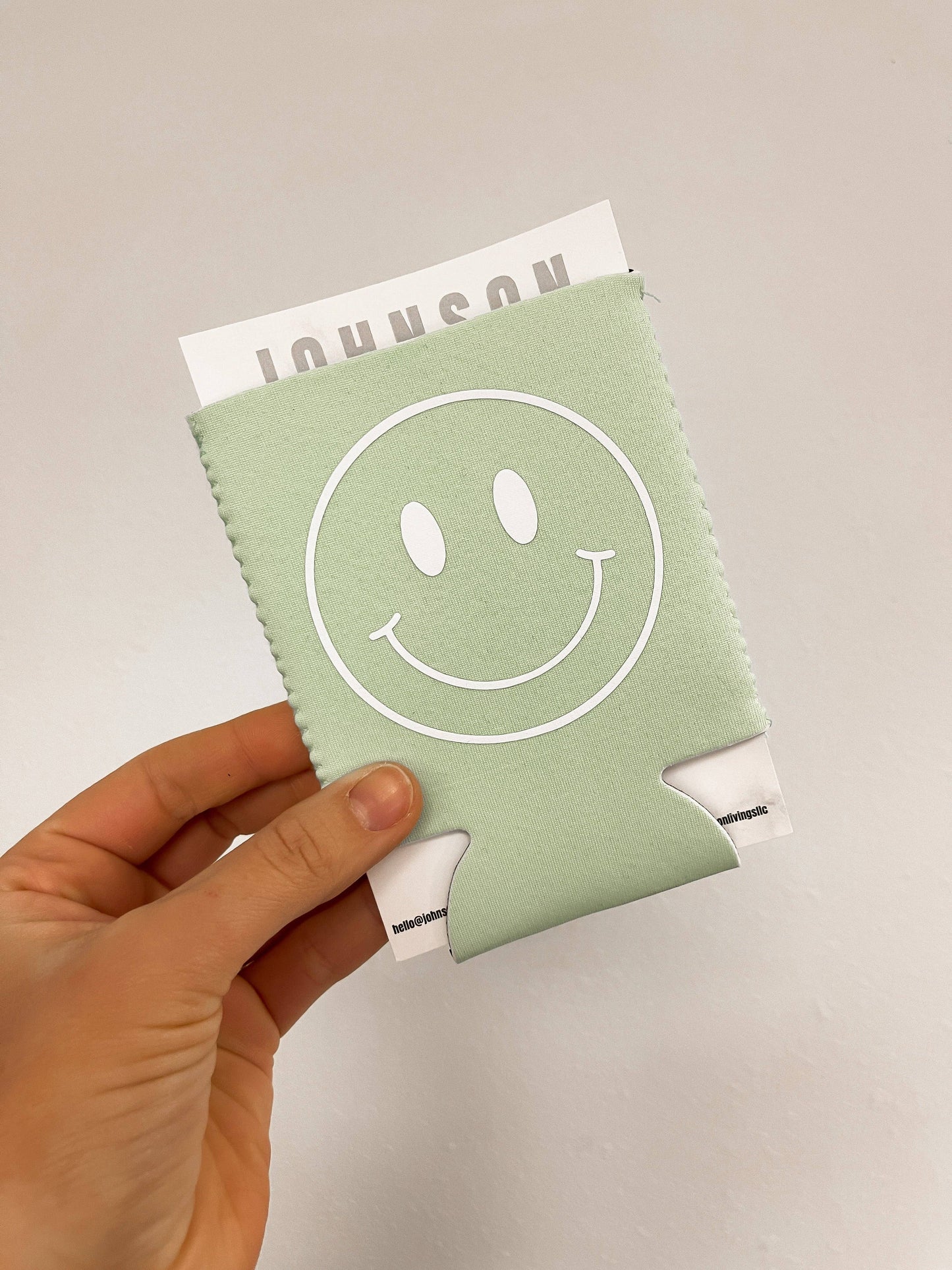 Happy Face Can Sleeve - Mint
