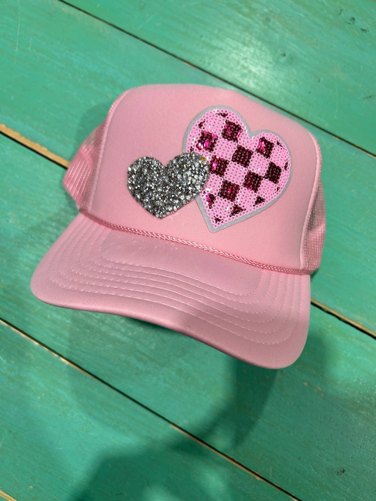 Checkered Heart Trucker Hat