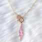 Pink Lightning Front Clasp Chocker Paperclip Chain