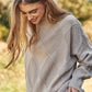 Oatmeal Exposed Seam Mock Pullover