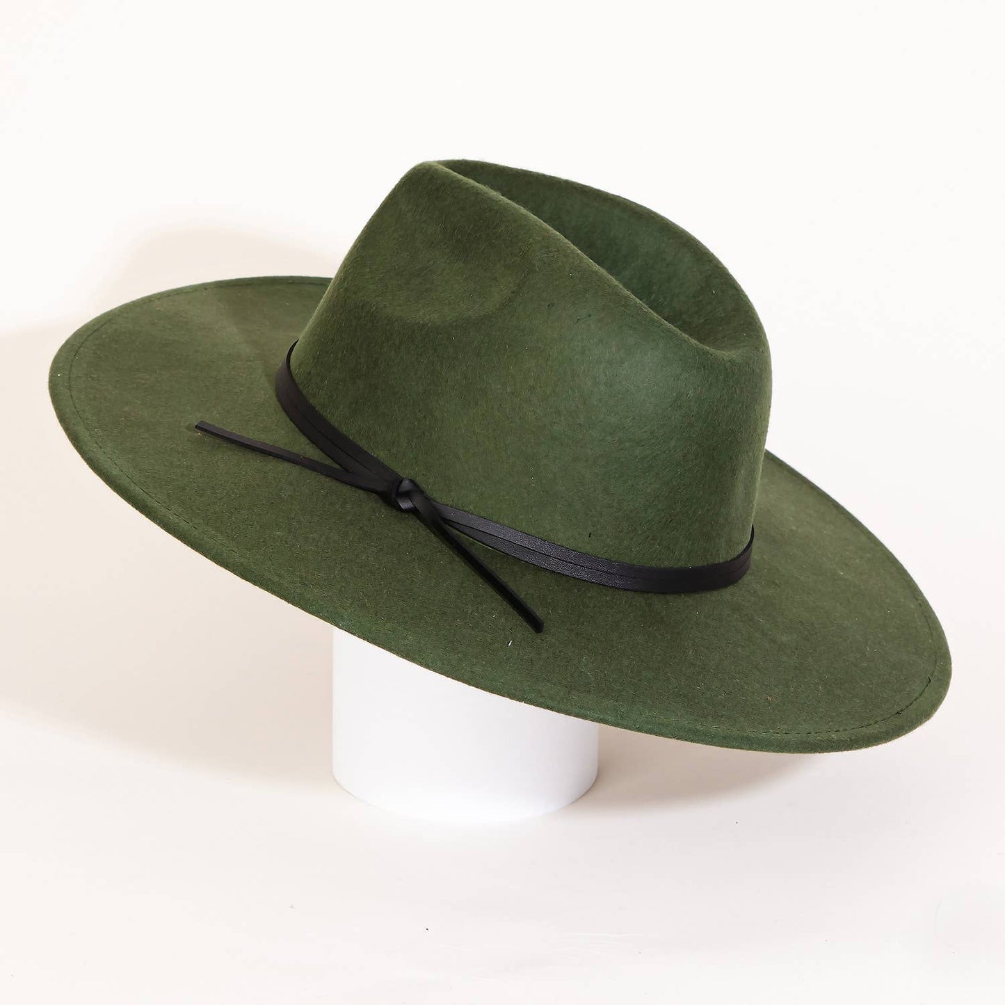 Green Wool Felt String Strap Fedora Fashion Hat