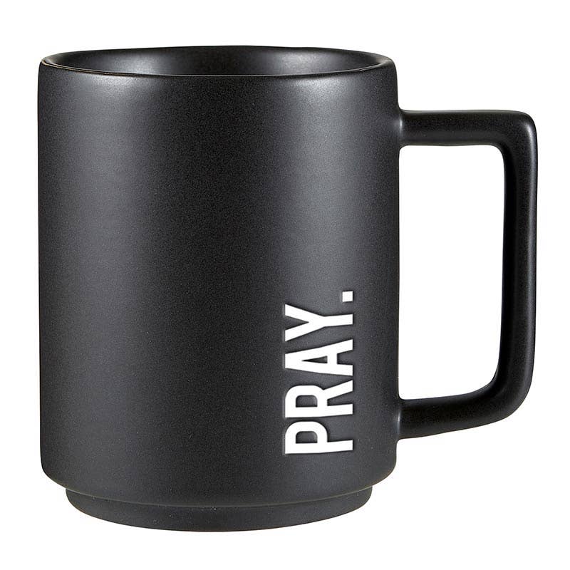 Pray Matte Black Cafe Mug