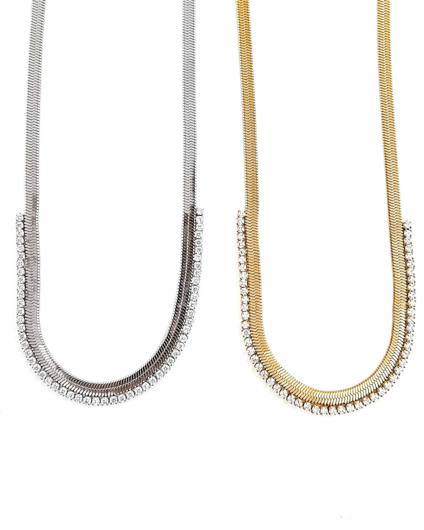 Noni Crystal Snake Chain Necklace  | Choose One