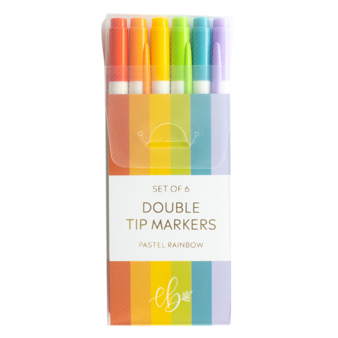 Double Tip Markers Pastel Rainbow (Set of 6)