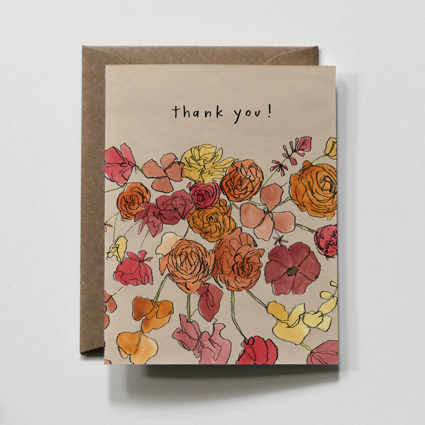 Floral Thank you Greeting Card