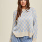 Checkered Sky + Cream Sweater
