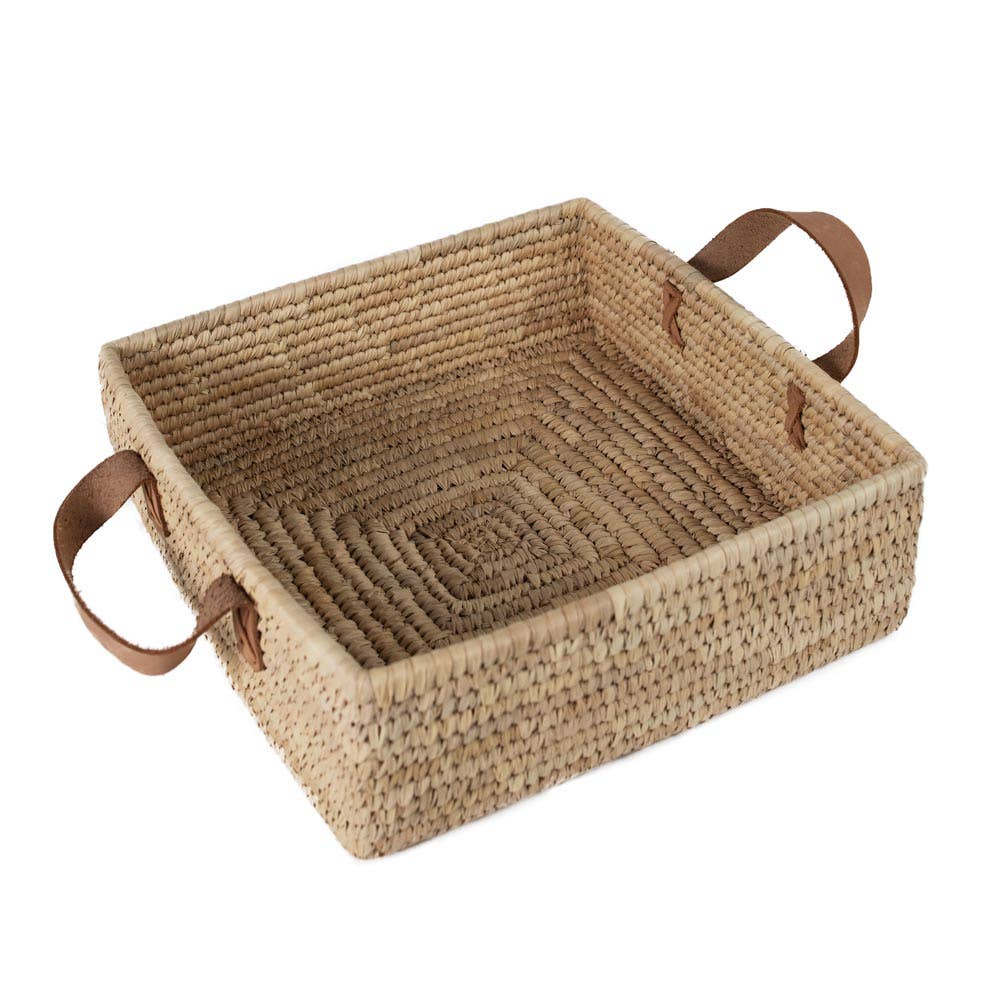 Hand Woven Square Handled Basket