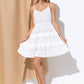 White Jacquard Solid Cami Mini Dress