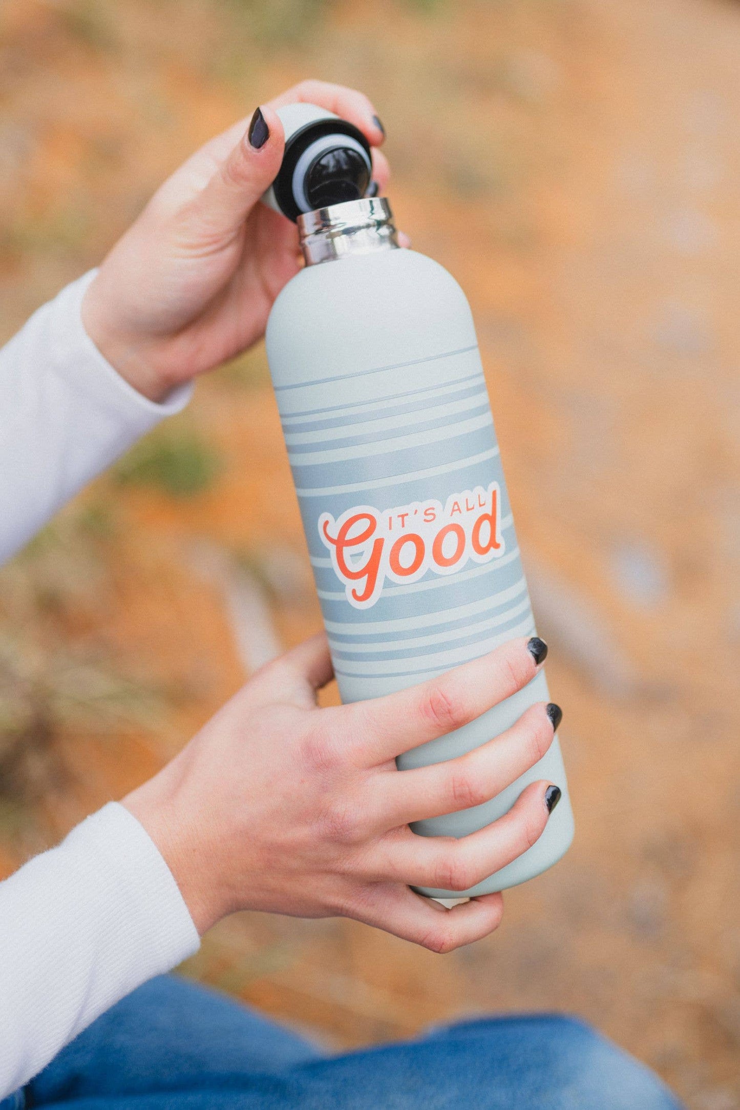 It's All Good Water Bottle - Retro Stripe (24oz)