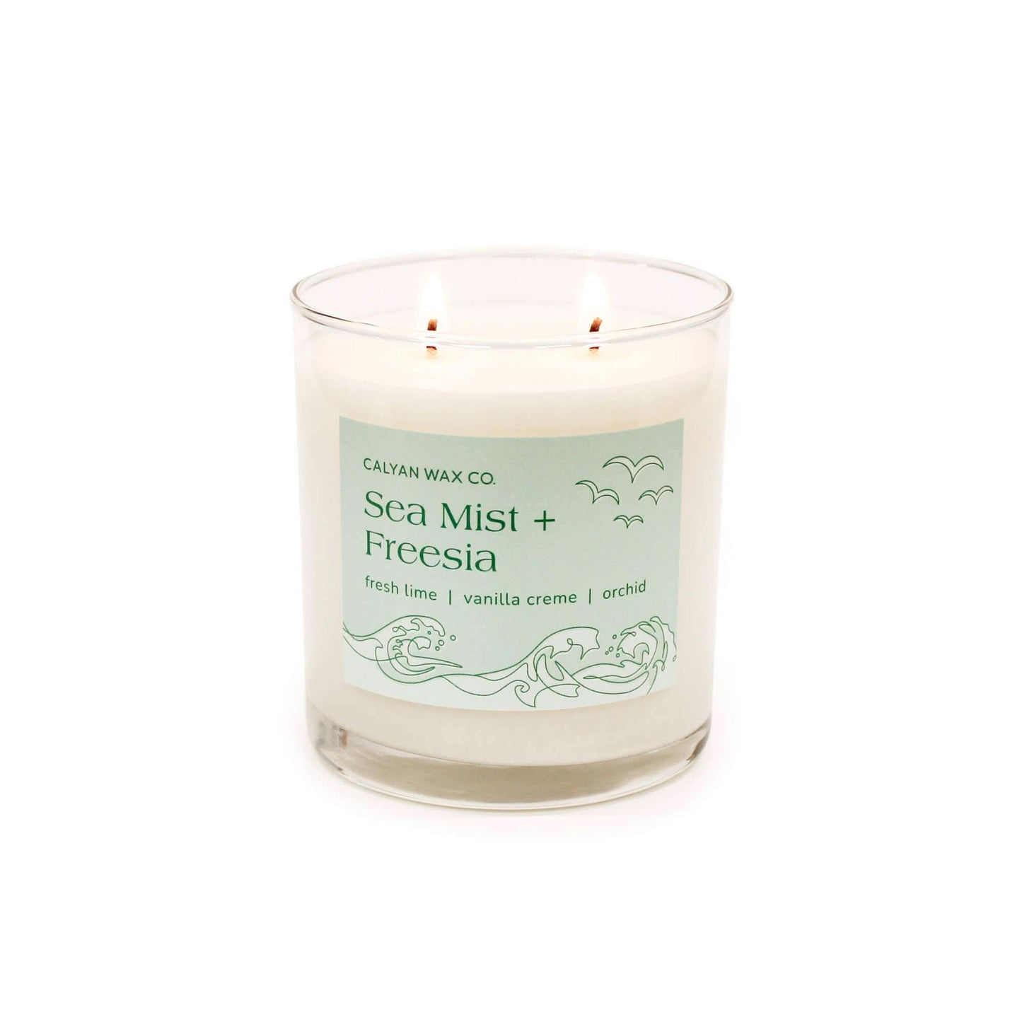 Sea Mist + Freesia Glass Tumbler Soy Candle - Purpose + Passion Boutique
